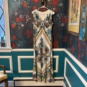 London Times Floral Maxi Dress in Cream and Blue- make an offer!